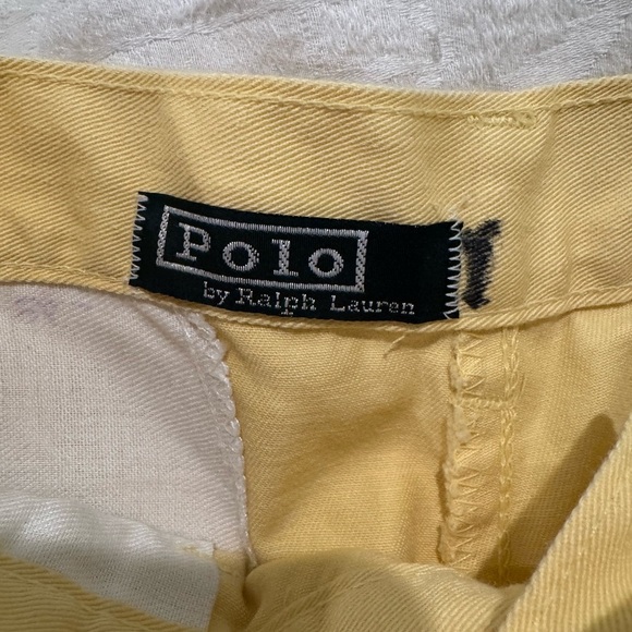 Ralph Lauren Yellow Chino pleated Pants Classic Cotton - Picture 3 of 7